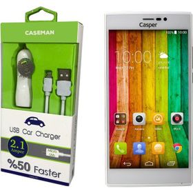 Case Man Casper Via V6 Araç Şarj Cihazı Adaptörü + Data Kablosu