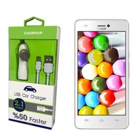 Case Man Casper Via V8C Data Kablosu+Araç Şarj Cihazı Adaptör