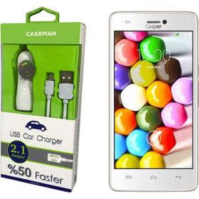 Case Man Casper Via V8C Data Kablosu+Araç Şarj Cihazı Adaptör