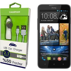 Case Man HTC Desire 516 Data Kablosu+Araç Şarj Cihazı Adaptör