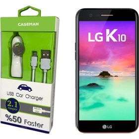 Case Man LG K10 2017 Araç Şarj Cihazı Adaptörü + Data Kablosu
