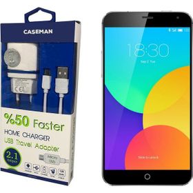 Case Man Meizu MX4 Data Kablosu+Şarj Cihazı Seyahat Tipi Adaptör