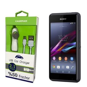 Case Man Sony Xperia E1 Data Kablosu+Araç Şarj Cihazı Adaptör