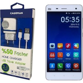 Case Man Xiaomi Mi4 Data Kablosu+Şarj Cihazı Seyahat Tipi Adaptör