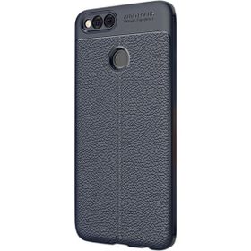 CaseStreet Huawei Honor 7X Niss Deri Görünümlü Lacivert Silikon Kılıf