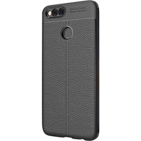 CaseStreet Huawei Honor 7X Niss Deri Görünümlü Siyah Silikon Kılıf