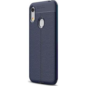 CaseStreet Huawei Honor 8a Niss Deri Görünümlü Nano Glass Lacivert Silikon Kılıf