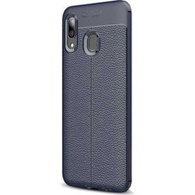CaseStreet Huawei Honor 8c Niss Deri Görünümlü Nano Glass Lacivert Silikon Kılıf