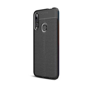 CaseStreet Huawei Honor 9X Niss Deri Görünümlü Nano Glass Siyah Silikon Cep Telefonu Kılıf