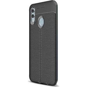 CaseStreet Huawei P Smart 2019 Niss Deri Görünümlü Nano Glass Siyah Silikon Kılıf
