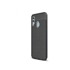 CaseStreet Huawei P Smart 2019 Niss Deri Görünümlü Nano Glass Siyah Silikon Kılıf