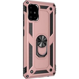 CaseStreet Samsung Galaxy A71 Vega Standlı Yüzüklü Mıknatıslı Bronz Silikon Cep Telefonu Kılıf