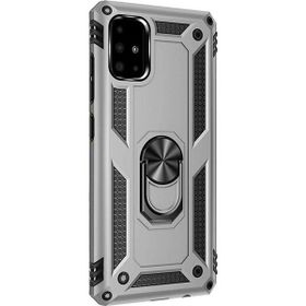 CaseStreet Samsung Galaxy A71 Vega Standlı Yüzüklü Mıknatıslı Gümüş Silikon Cep Telefonu Kılıf
