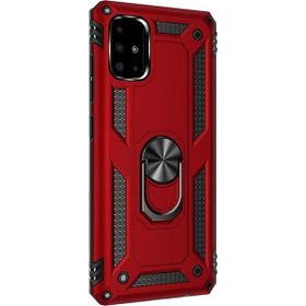 CaseStreet Samsung Galaxy A71 Vega Standlı Yüzüklü Mıknatıslı Kırmızı Silikon Cep Telefonu Kılıf