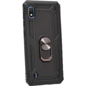 CaseStreet Samsung Galaxy M10 Vega Standlı Yüzüklü Mıknatıslı Siyah Kılıf