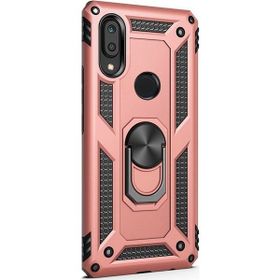 CaseStreet Samsung Galaxy M10S Vega Standlı Yüzüklü Mıknatıslı Bronz Silikon Cep Telefonu Kılıf