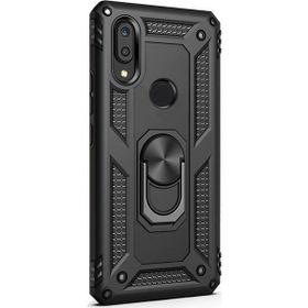 CaseStreet Samsung Galaxy M10S Vega Standlı Yüzüklü Mıknatıslı Siyah Silikon Cep Telefonu Kılıf