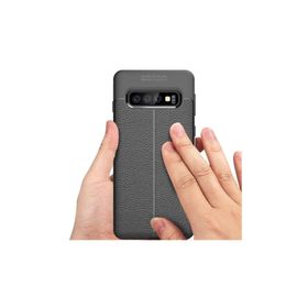 CaseStreet Samsung Galaxy S10 Niss Deri Görünümlü Lacivert Silikon Kılıf