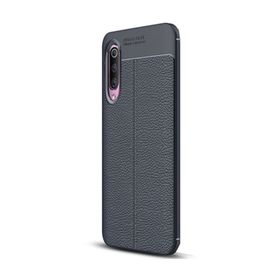 CaseStreet Xiaomi Mi 9 Niss Deri Görünümlü Lacivert Silikon Kılıf