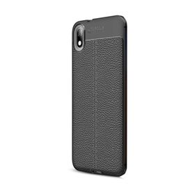 CaseStreet Xiaomi Redmi 7A Niss Deri Görünümlü Siyah Silikon Cep Telefonu Kılıf