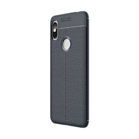 CaseStreet Xiaomi Redmi S2 Niss Deri Dokumalı Koruyucu Lacivert Silikon Kılıf