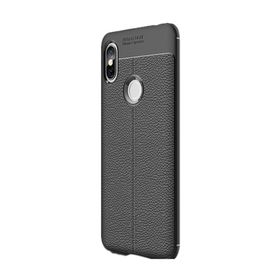 CaseStreet Xiaomi Redmi S2 Niss Deri Dokumalı Koruyucu Siyah Silikon Kılıf