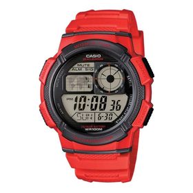 Casio AE-1000W-4AVDF Quartz Dijital Silikon Kırmızı Erkek Kol Saati