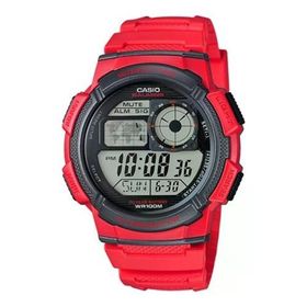 Casio AE-1000W-4AVDF Quartz Dijital Silikon Kırmızı Erkek Kol Saati