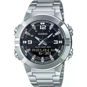 Casio AMW-870D-1AVDF Quartz Çelik Gri Siyah Kadran Erkek Kol Saati