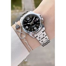 Casio CSISTE175 Kadranı Siyah Kordonu Metalik Renk Kadın Kol Saati