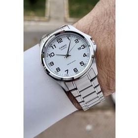Casio CSISTE198 Kadranı Beyaz Rakamlı Kordonu Metalik Renk Erkek Kol Saati