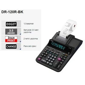 Casio DR-120R-BK-E-DC Hesap Makinesi