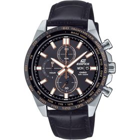 Casio Efr-574bl-1avudf Siyah Deri Erkek Kol Saati