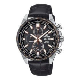 Casio Efr-574bl-1avudf Siyah Deri Erkek Kol Saati