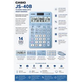Casio JS-40B-Mavi Hesap Makinesi