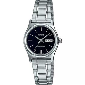 Casio LTP-V006D-1B2UDF Quartz Çelik Gri Siyah Kadran Kadın Kol Saati