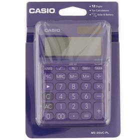 Casio MS-20UC-PL Mor 12 Haneli Masaüstü Hesap Makinesi