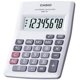 Casio MW-5V-WE 8 Hane Beyaz Masa Üstü Hesap Makinesi