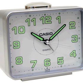Casio TQ-218-8DF Gri Ertelemeli Beep Alarmlı Fosforlu Masa Saati