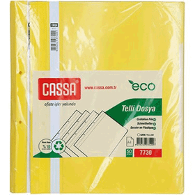 Cassa 7730 Eco 50'li Paket Sarı Telli Dosya