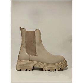 Castle Black 23821-1 Bej Hakikki Deri Kadın Bot