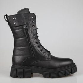 Castle Black 36871 Siyah Hakiki Deri Kadın Bot