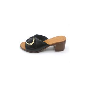 Castle Black 4576-1 Bej Kadın Deri Terlik