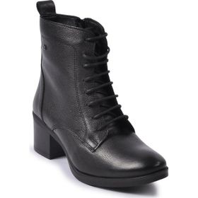 Castle Black 92159-1 Hakiki Deri Siyah Kadın Bot