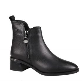 Castle Black 9780 Siyah Hakiki Deri Kadın Bot