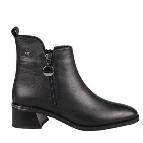 Castle Black 9780 Siyah Hakiki Deri Kadın Bot