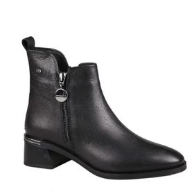 Castle Black 9780 Siyah Hakiki Deri Kadın Bot