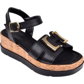 Castle Black CB-35182 Siyah Dolgu Taban Kadın Sandalet