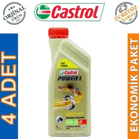 Castrol Power 1 4T 10W-40 1 Litre 4'lü 4 Zamanlı Motosiklet Motor Yağı