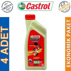 Castrol Power 1 Scooter 4T 10W40 - 1 lt 4'lü Motorsiklet Yağı